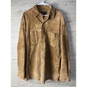 Baracuta Genuine Leather Suede Shirt Jacket Men’s XXL Brown